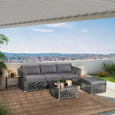 5 Pieces Patio PE Rattan Wicker Sofa Furniture Set-Gray by LJGDeals
