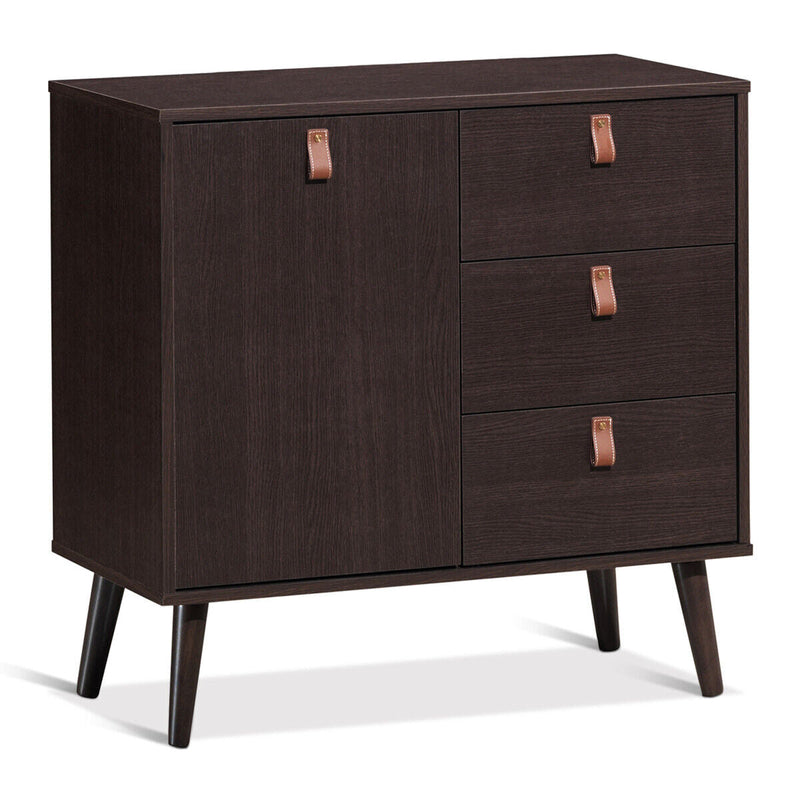 3-drawer Sideboard Storage Display Cabinet-Brown, photo 3 of 8
