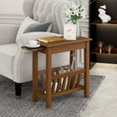 2-Tier End Table with Pull-out Tray and Solid Rubber Wood Legs by LJGDeals