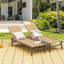 2-Person Patio Chaise Lounge with Middle Panel-Brown by LJGDeals