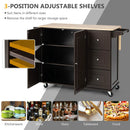 Kitchen Island Trolley Cart Wood with Drop-Leaf Tabletop and Storage Cabinet by LJGDeals