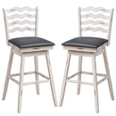 360° Swivel Bar Stools with Rubber Wood Frame and Ergonomic Backrest and Footrest by LJGDeals