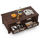 3-tier Coffee Table with 2 Drawers and 5 Support Legs by LJGDeals