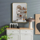 Metal Framed Bathroom Mirror with Rounded Corners by LJGDeals