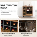 Buffet Sideboard with Removable Wine Rack and Glass Holder-Rustic Brown by DirectDeals