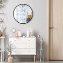 16-inch Round Wall Mirror with Aluminum Alloy Frame by LJGDeals
