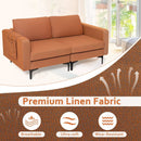 Modern Loveseat Sofa Couch with Side Storage Pocket and Sponged Padded Seat Cushions by LJGDeals