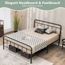 Heavy Duty Metal Platform Bed Frame with Headboard by LJGDeals