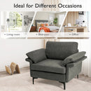 Modern Fabric Accent Armchair with Original Distributed Spring and Armrest Cushions by LJGDeals