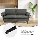 Modern Fabric Loveseat Sofa for with Metal Legs and Armrest Pillows by LJGDeals