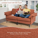 Modern Fabric Loveseat Sofa for with Metal Legs and Armrest Pillows by LJGDeals