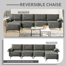 Extra Large L-shaped Sectional Sofa with Reversible Chaise and 2 USB Ports for 4-5 People by LJGDeals