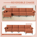 Extra Large L-shaped Sectional Sofa with Reversible Chaise and 2 USB Ports for 4-5 People by LJGDeals