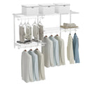 Custom Closet Organizer Kit 3 to 5 Feet Wall-Mounted Closet System with Hang Rod by LJGDeals