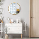 16-inch Round Wall Mirror with Aluminum Alloy Frame by LJGDeals