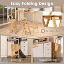 24 Inch Set of 2 Bamboo Folding Barstools with Footrests and Handles-Natural by LJGDeals