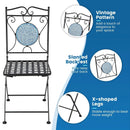 3 Pieces Patio Bistro Set Outdoor Furniture Mosaic Table Chairs by LJGDeals
