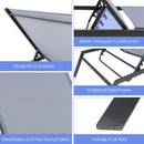 Outdoor Adjustable Chaise Lounge Chair with Lay Flat Position and Quick-Drying Fabric by LJGDeals