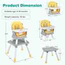 6-in-1 Convertible Baby High Chair with Adjustable Removable Tray by LJGDeals