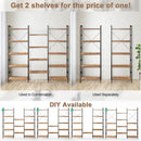 Large Triple Wide Floor Standing Bookcase Display Shelf with Metal Frame-Rustic Brown by LJGDeals