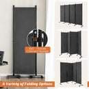4-Panel Folding Room Divider 6 Feet Rolling Privacy Screen with Lockable Wheels by LJGDeals
