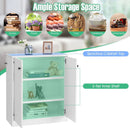 2 Door Storage Base Cabinet with 3-Tier Shelf-White by LJGDeals