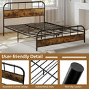 Queen Size Industrial Metal Platform Bed Frame Headboard Mattress Foundation by DirectDeals