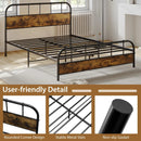 Queen Size Industrial Metal Platform Bed Frame Headboard Mattress Foundation by LJGDeals
