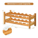 2-Tier 12 Bottles Bamboo Storage Shelf Wine Rack by LJGDeals