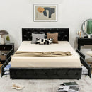 Full/Queen PU Leather Upholstered Platform Bed with 4 Drawers by LJGDeals