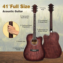 41 Inch Full Size Cutaway Acoustic Guitar Set for Beginner by LJGDeals