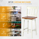 24.5 Inches Set of 2 Swivel Bar Stools with 360° Swiveling-White