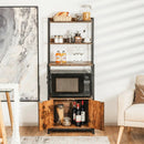 4-Tier Industrial Kitchen Bakers Rack Microwave Oven Stand-Brown by LJGDeals