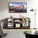 Mid-Century Wooden TV Stand with Storage Basket for TVs up to 65 Inch-Rustic Brown by LJGDeals