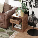 Compact Nightstand with Drawer and Shelf by LJGDeals