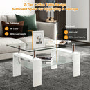 Rectangular Tempered Glass Coffee Table with Shelf by LJGDeals