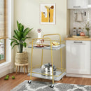 2-tier Kitchen Rolling Cart with Steel Frame and Lockable Casters-Gray by DirectDeals