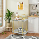 2-tier Kitchen Rolling Cart with Steel Frame and Lockable Casters-Gray by LJGDeals
