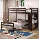 Twin Over Twin Loft Bunk Bed with Bookcase by LJGDeals