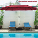 Double-Sided Patio Umbrella with Push Button Tilt Crank Handle by DirectDeals