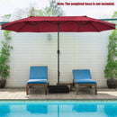 Double-Sided Patio Umbrella with Push Button Tilt Crank Handle by LJGDeals