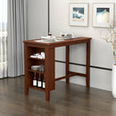 Counter Height Bar Table with 3-Tier Storage Shelves for Home Restaurant by LJGDeals
