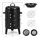 3-in-1 Charcoal BBQ Grill Cambo with Built-in Thermometer by LJGDeals