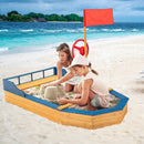 Kids' Pirate Boat Sandbox with Flag and Rudder by LJGDeals