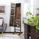 Free-Standing Jewelry Cabinet with Full-Length Mirror and Lockable Door by LJGDeals