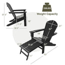 Patio HDPE Adirondack Chair with Retractable Ottoman by LJGDeals