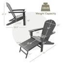 Patio HDPE Adirondack Chair with Retractable Ottoman by LJGDeals