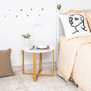 Multifunctional Round Side End Table with Bamboo Legs and X-Shaped Base by LJGDeals