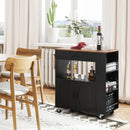 Rolling Kitchen Trolley with 3 Spice Racks Drawer and Open Shelf by LJGDeals