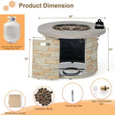 36 Inch Propane Gas Fire Pit Table with Lava Rock and PVC cover-Gray by LJGDeals